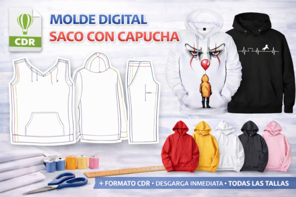Molde Digital - Saco con Capucha