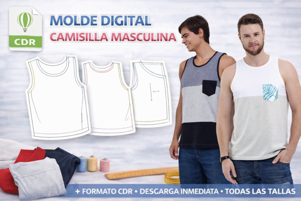 Molde Digital - Camisilla Masculina