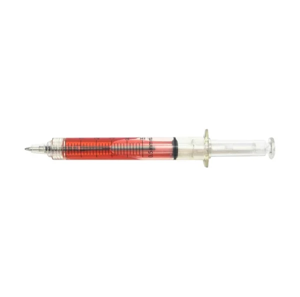 Esfero Jeringa rojo personalizado de tinta negra