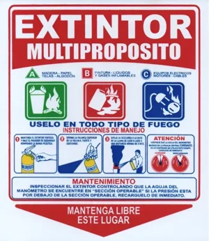 Señalización de extintores para identificación de equipos contra incendios